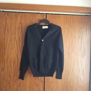 Jin Tu Men Wool Knit Cardigan Black Sz CH110/US 14 PreLoved Excellent Condition